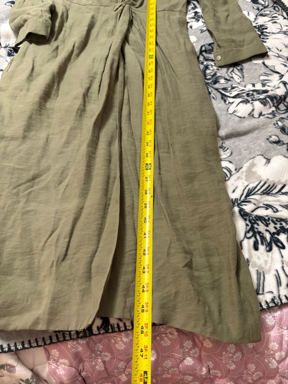 Anthropologie Olive Twist-Front Midi Dress - Picture 9 of 11